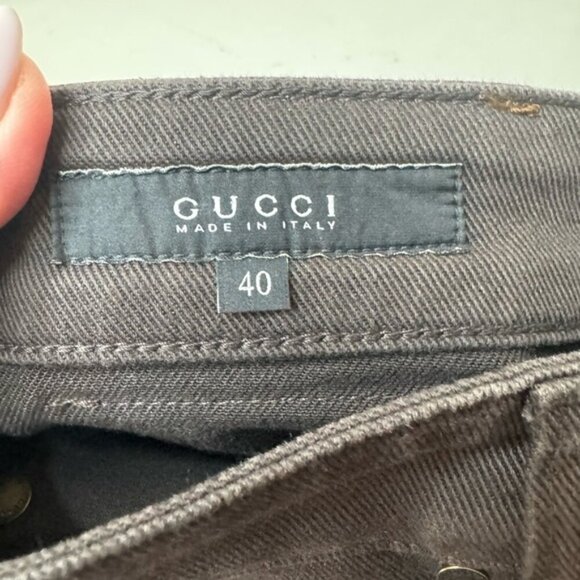 Authentic Gucci Brown Denim Capri Jeans – Size 40 (US 6/8) – Vintage Look - Picture 12 of 16